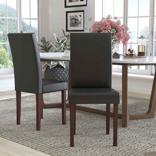 Flash Furniture Greenwich Series Brown Leather Parsons Chair, PK2 2-QY-A37-9061-BRNL-GG - main